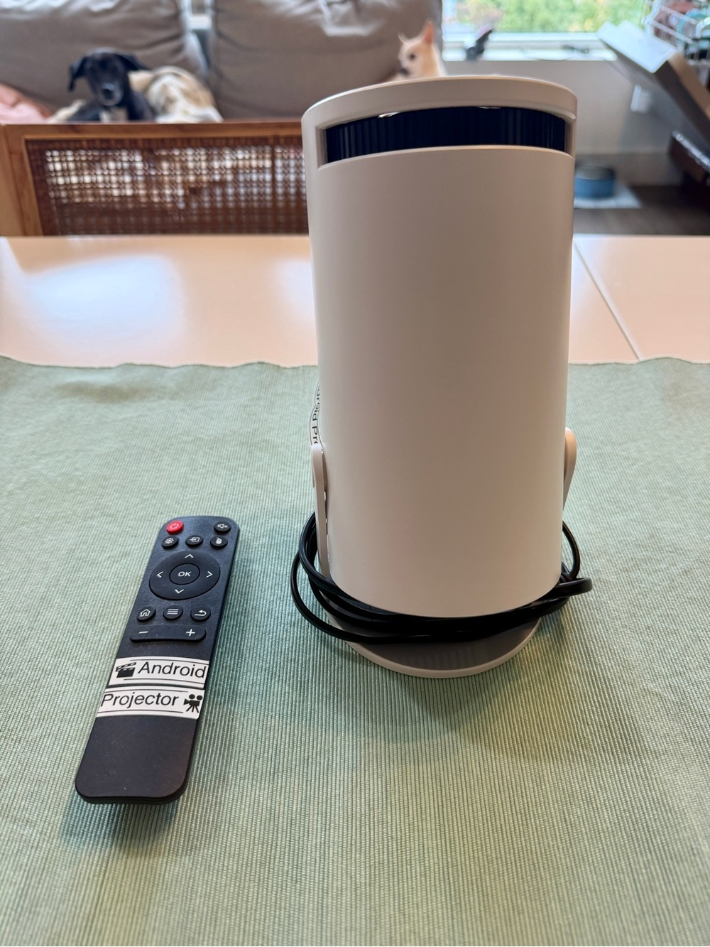 Portable White Android Projector with Remote - Picture 3 of 5